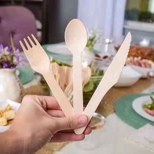Wooden Fork Spoon Knife Set Birch