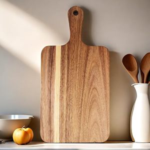 Acacia Wood Cutting Board With Handle Charcuterie Board