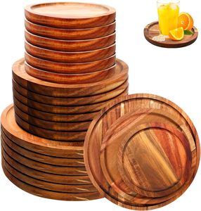 Luxury Round Acacia Wood Charger Plate 6 8 10 inch