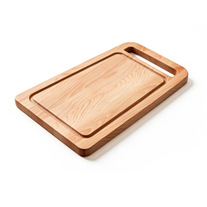 Natural Beech Wood Cutting Board with Juice Groove Serving Board Reversible With Handles Edge Grain