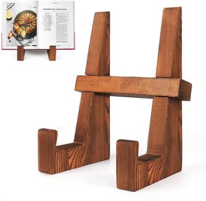 Pine Wood Cookbook Stand Recipe Holder for Kitchen Counter Tablet and Phone Stand