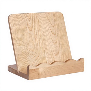 Scalloped Wood Sustainable Cookbook Stand Removable Cutting Board Adjustable Recipe Holder
