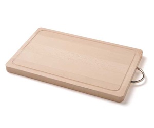 Cutting Board Chopping Block Natural Beech Wood Metal Handle