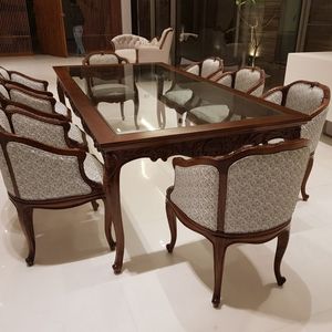 Luxury Handcrafted Solid Wood 8 Seater Dining Set