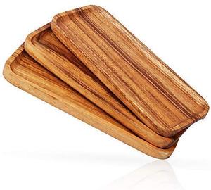 Disposable Acacia Rubber Wood Charger Plate Custom Logo