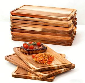 Acacia Wood Modern Cutting Board Mini Reversible Charcuterie Chopping Board