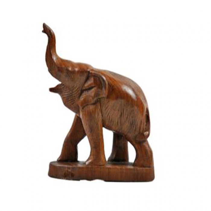 Solid Teak Royal Elephant Statue Hand Carved
