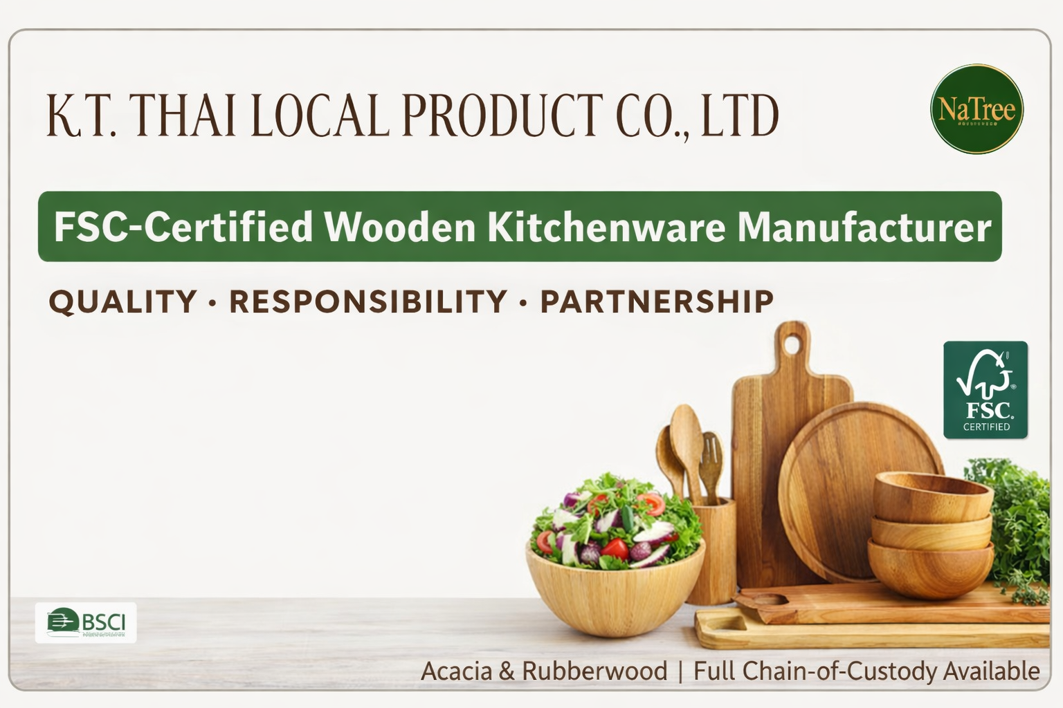 NaTree FSC Certification and Quality Assurance Guarantee
