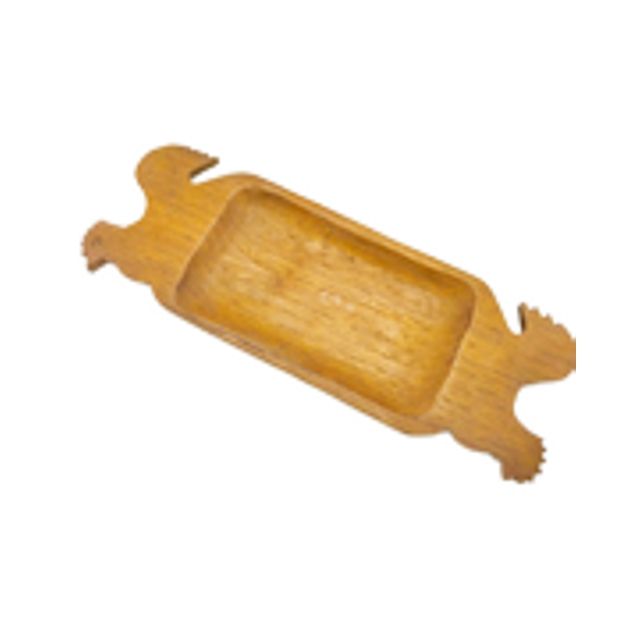 Carved Hen Shaped Wooden Tray