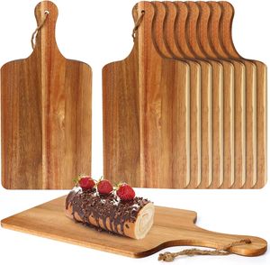 Solid Acacia Wood Accent Side Table & Chopping Block Station