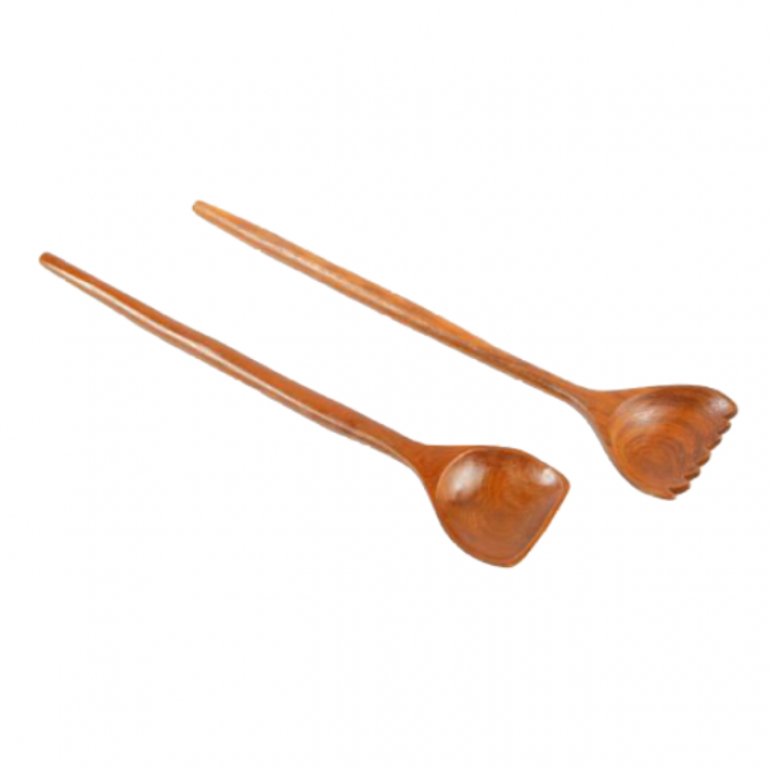 Contemporary Wooden Salad Server Utensils