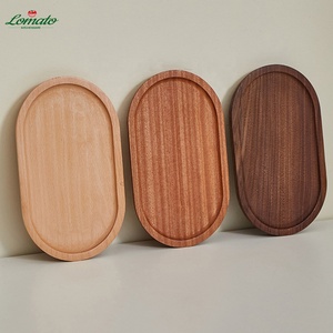 Wholesale Natural Japanese Style Small Oval Solid Wooden Trays Rectangle Acacia Beech Walnut Ebony