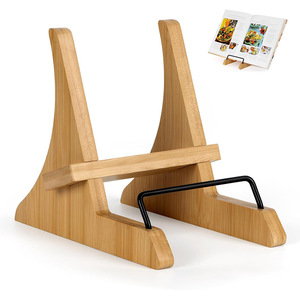 Wooden Single Multifunctional Storage Rack Kitchen Countertop Recipe Holder