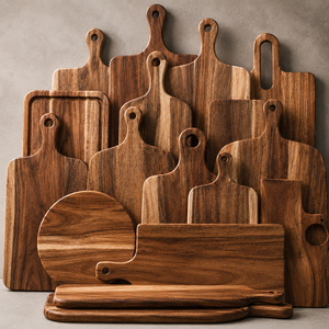 Factory Custom Wholesale Acacia Wood Pizza & Cheese Board Serving Platter