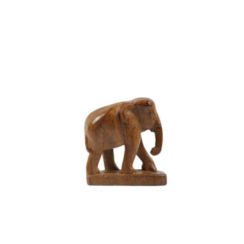 Hand-Carved Wooden Elephant Sculpture Decor