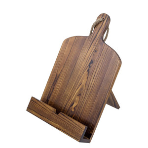 BSCI FSC Cookbook Stand Recipe Book Holder with Brown Wood Cutting Board Design