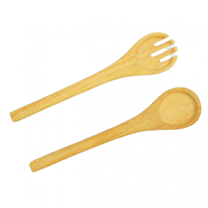 Rubberwood Salad Servers Fork & Spoon