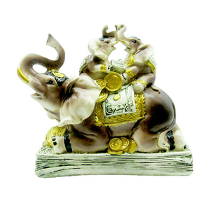 Graffiti Wood White Animal Figurine Elephant Sculpture Home Living Room Wine TV Cabinet Office Ornaments Resin Crafts