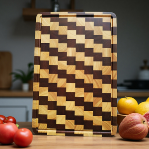 Extra Large Carbonized Rubber Wood End Grain Rectangle Cutting Board
